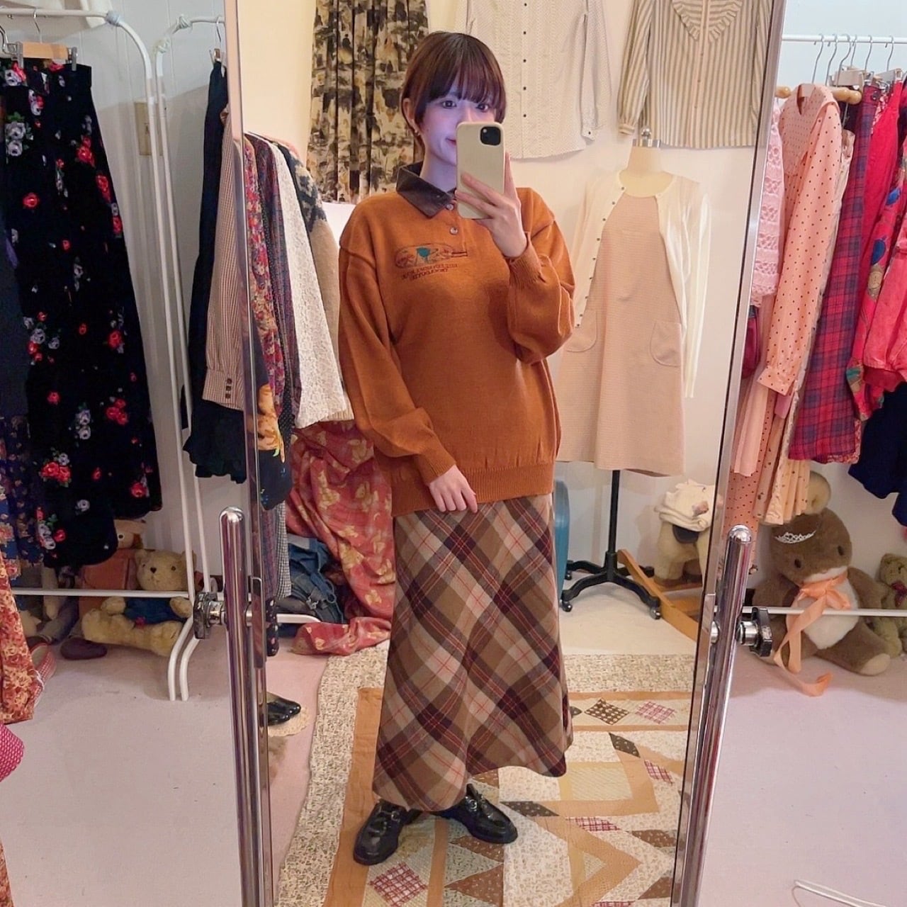 dog embroidery corduroy collar knit