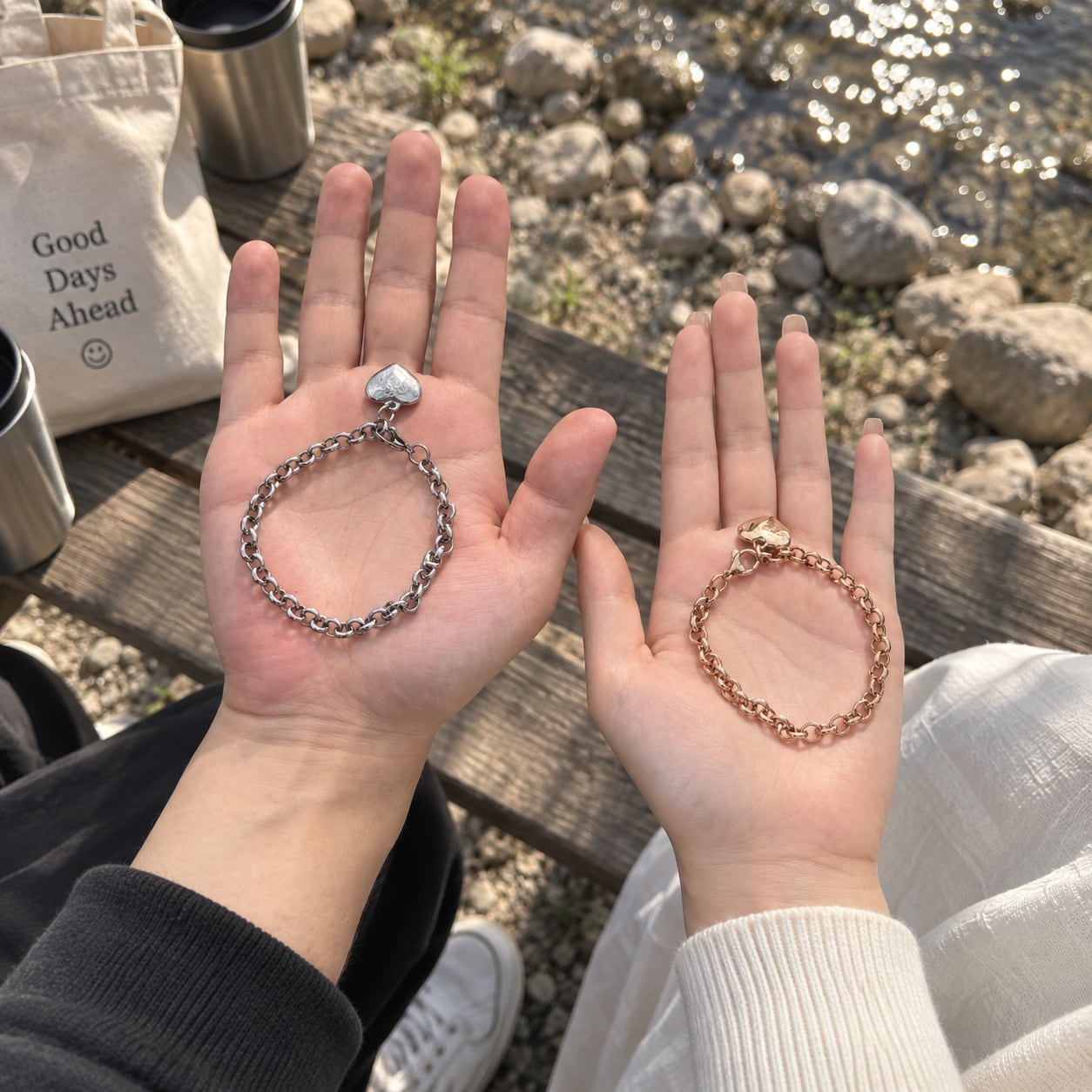 ペア】Linked Heart Bracelet | Ange.