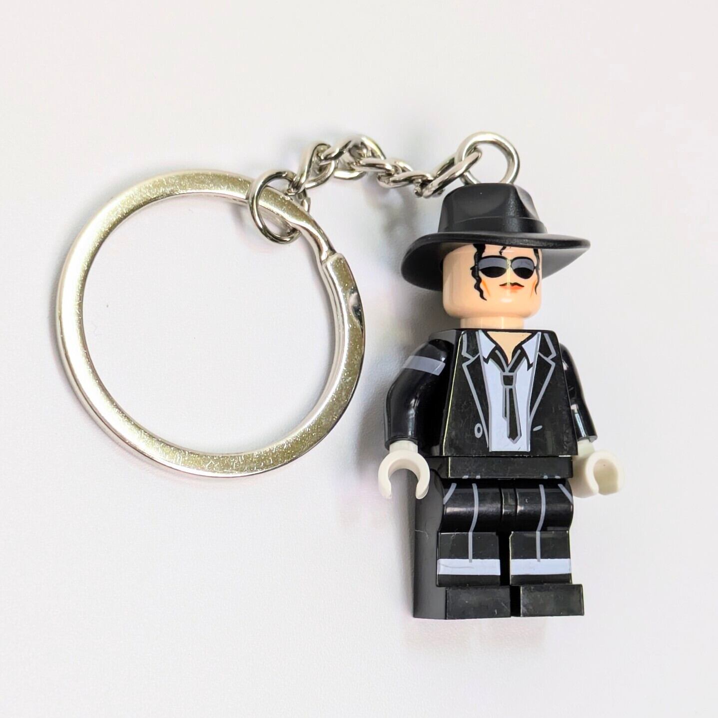 ☆【ブロックフィギュアキーホルダー】Michael Jackson / マイケル ジャクソン 〚アメリカン雑貨 アメトイ〛