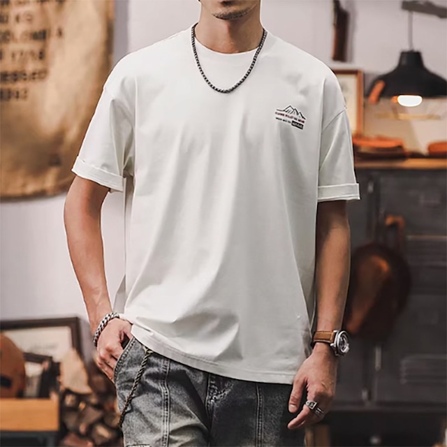 プリント 半袖 オーバーサイズ Tシャツ 2 カラー H00121