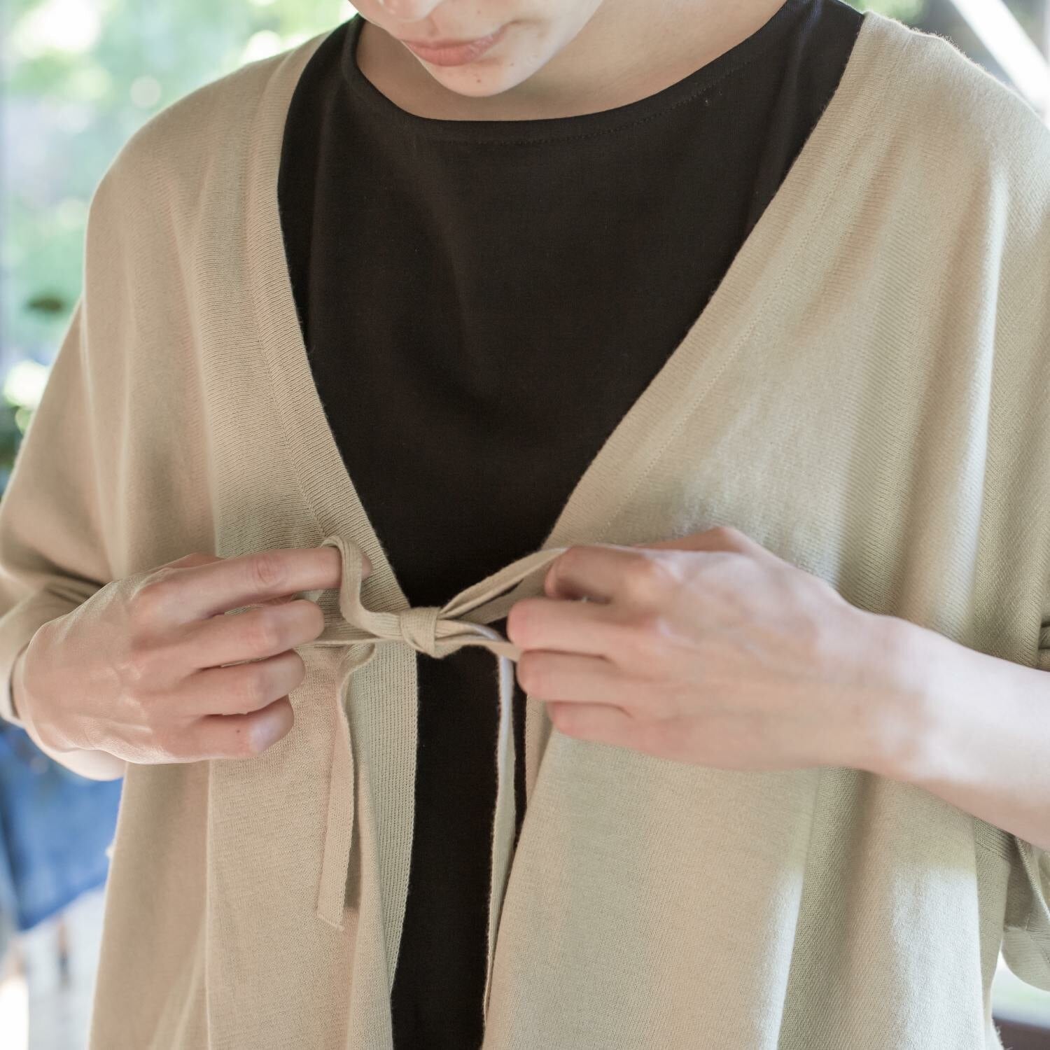 【sisam】フロントタイカーデ|オーガニックコットン