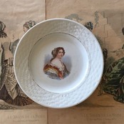 19世紀 フランス 王と王妃を食べるプレートa アンティーク st Amand Hamage