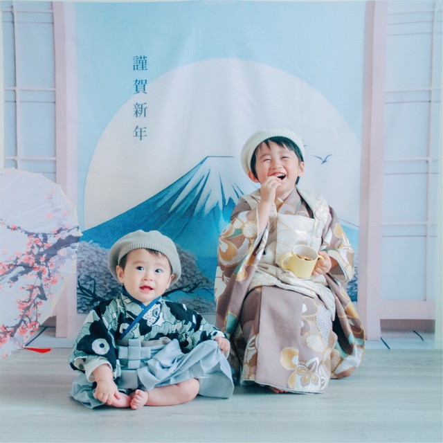 眺める富士山マット 簡単おうちスタジオマット お正月飾り 迎春 謹賀新年