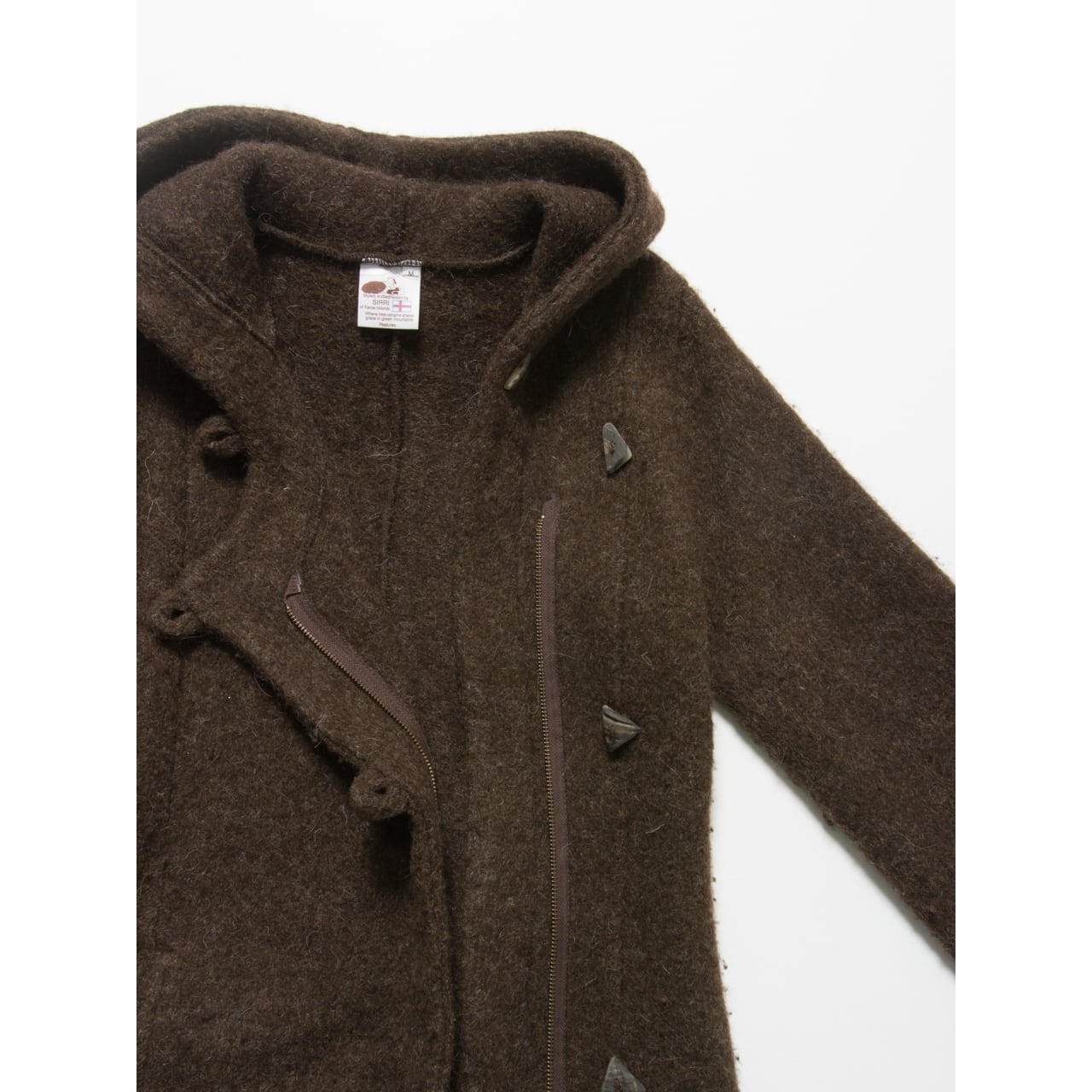 Made in Faroe Islands】Asymmetry wool knit duffle coat Made in Faroe Islands】Asymmetry wool knit duffle coat