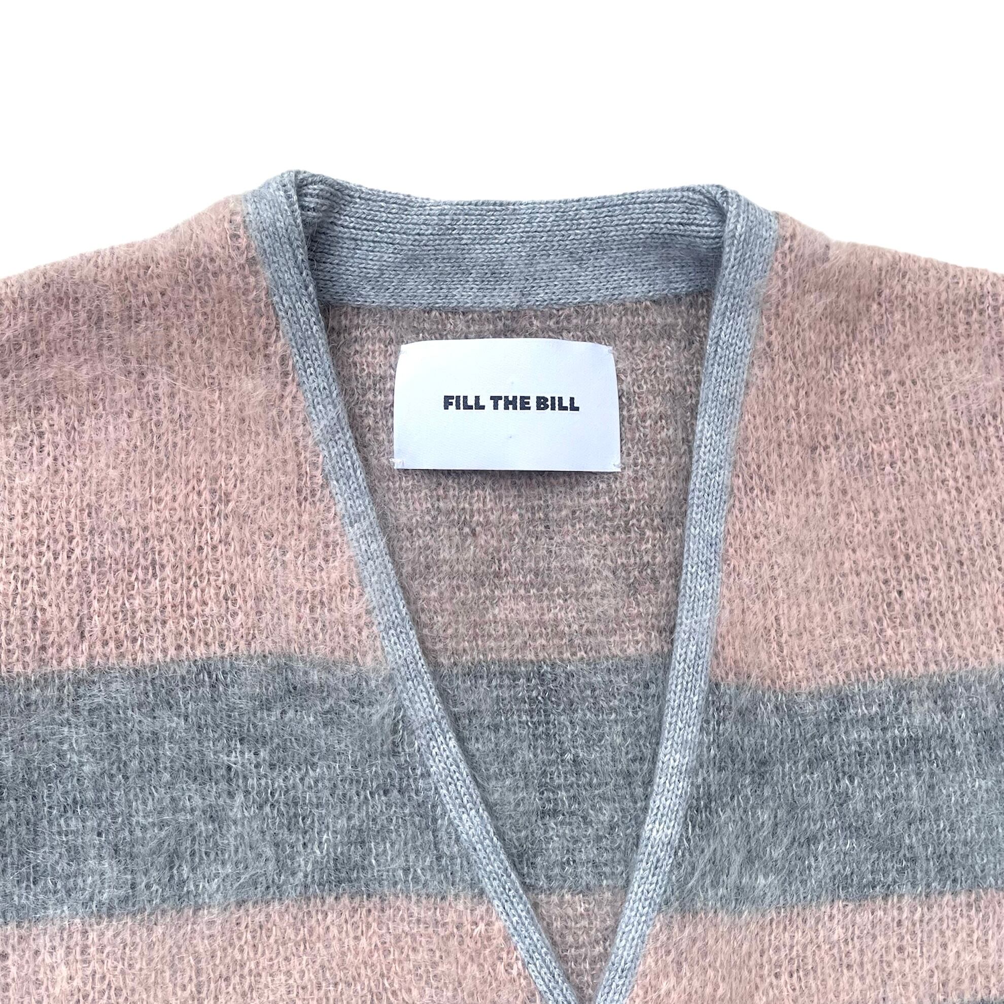FILL THE BILL 22AW モヘアボーダーカーディガン 2 定価5万弱 FILL THE BILL 22AW モヘアボーダーカーディガン 2 定価5万弱