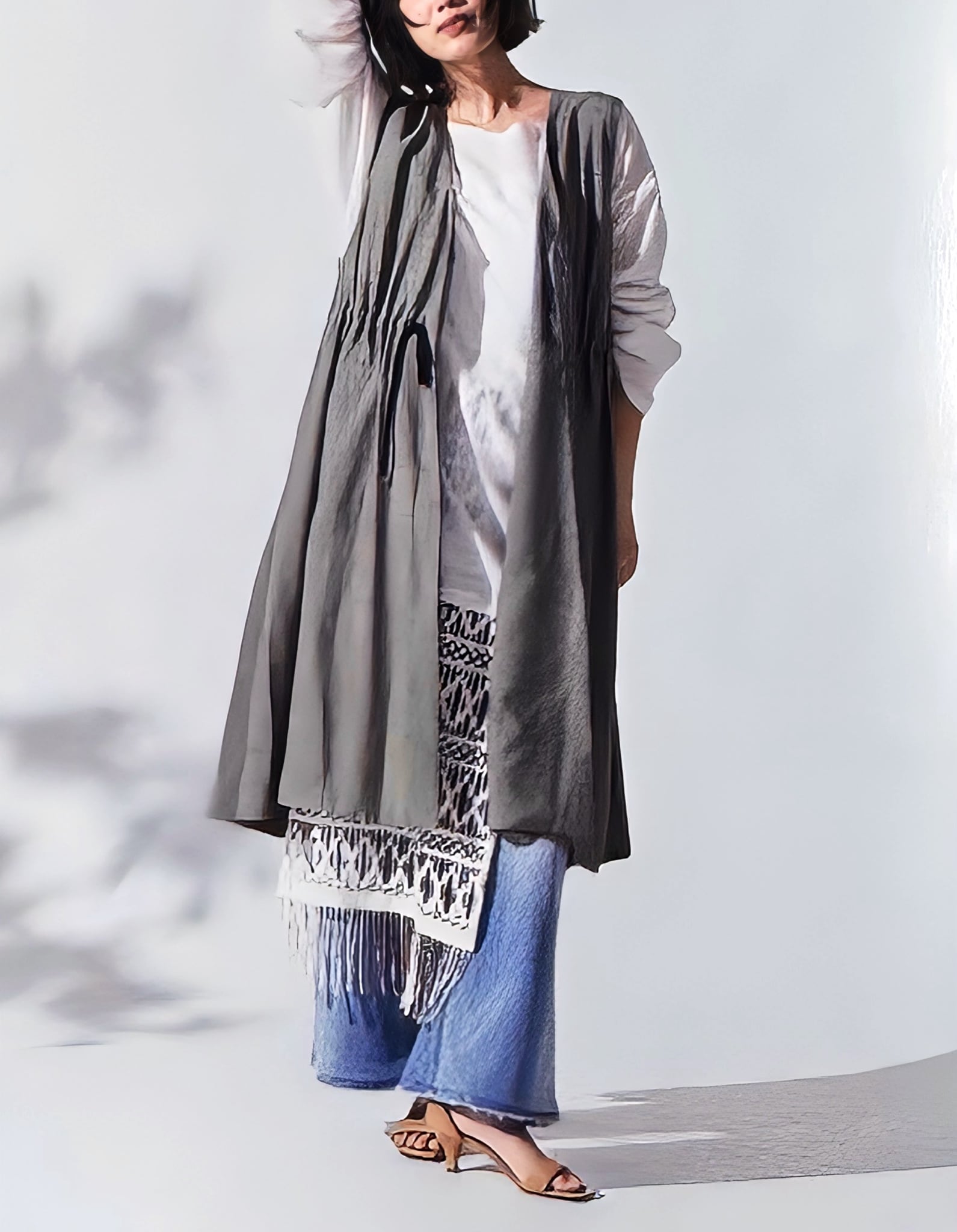 trois トロワ ワッシャーデシンロングジレ T261-83014 | Select Shop