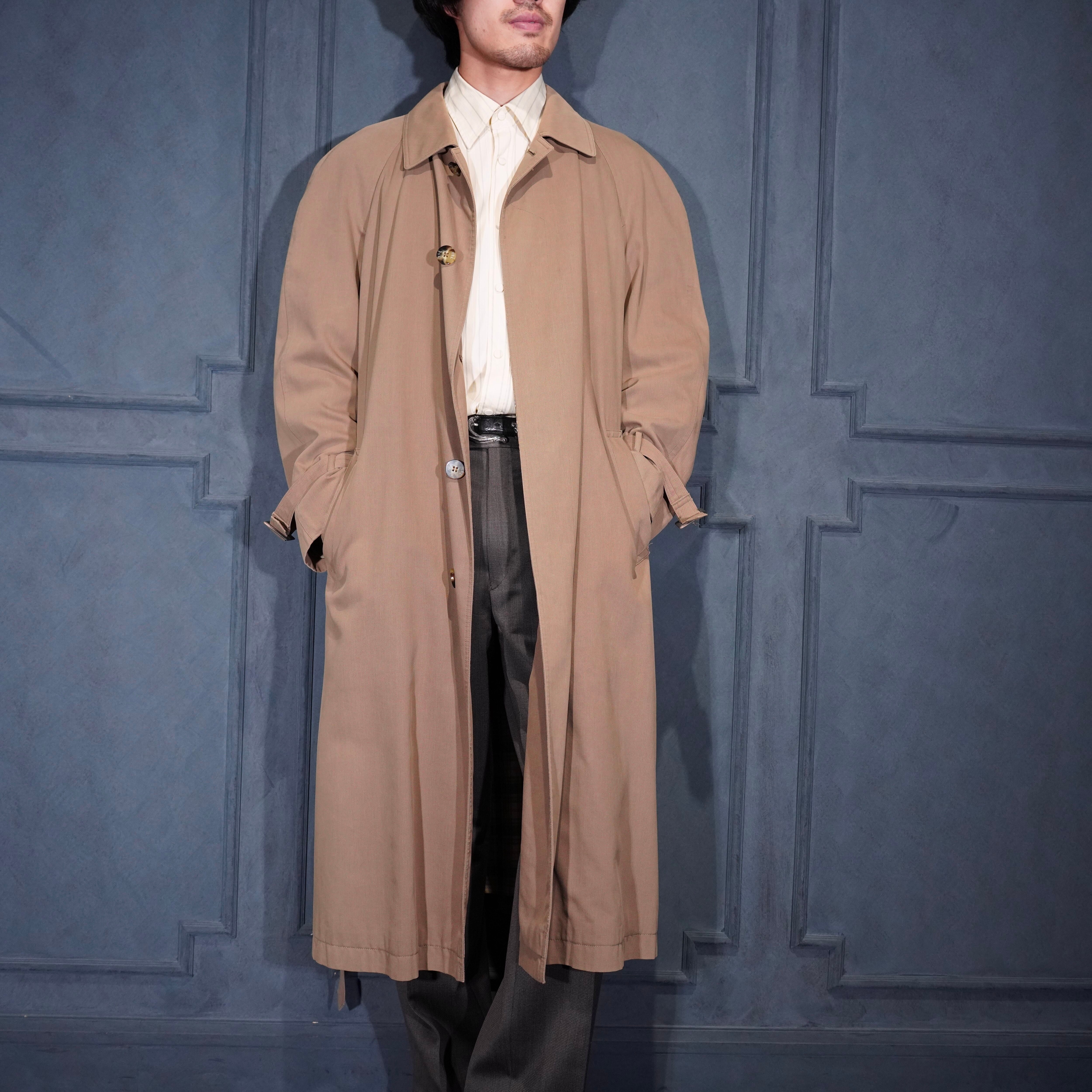 YVES SAINT LAURENT COTTON SILK BELTED COAT/イヴサンローラン