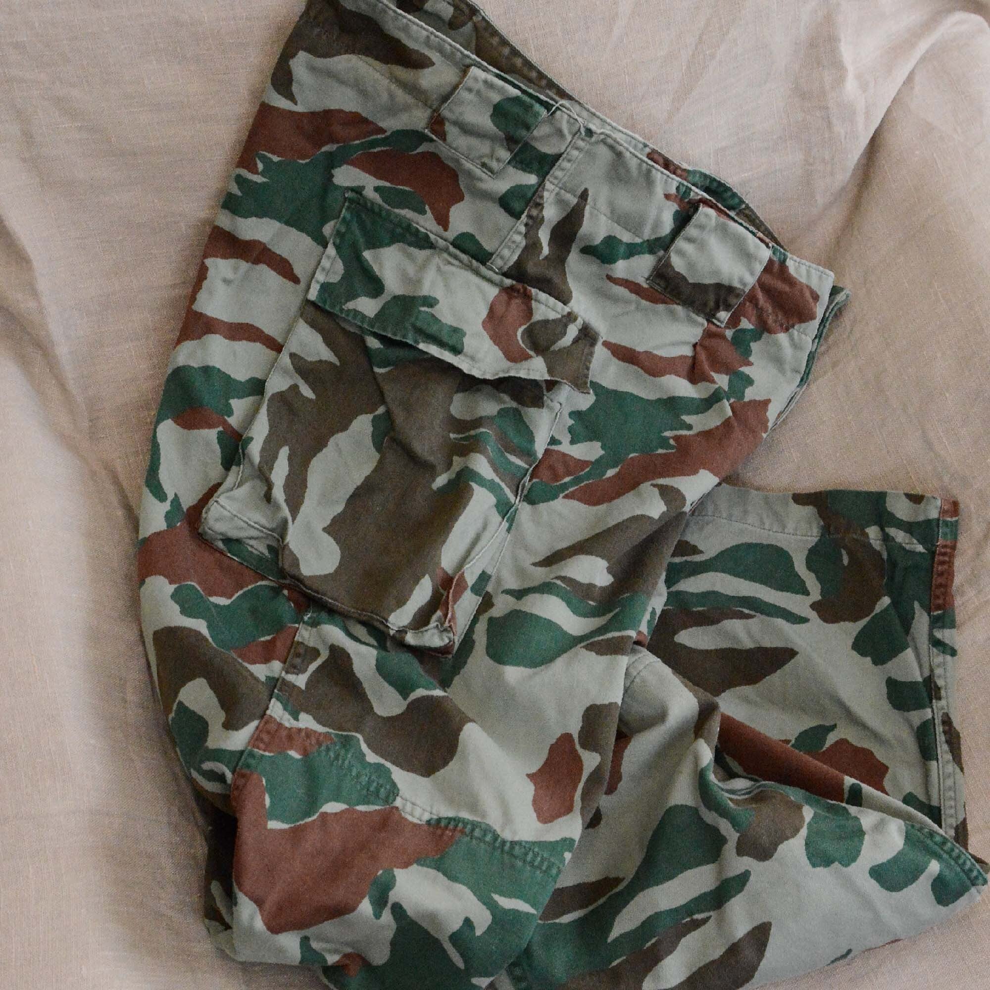熊笹迷彩 迷彩服1型 パンツ 下衣 陸上自衛隊 作業着 ヴィンテージ 昭和防衛庁