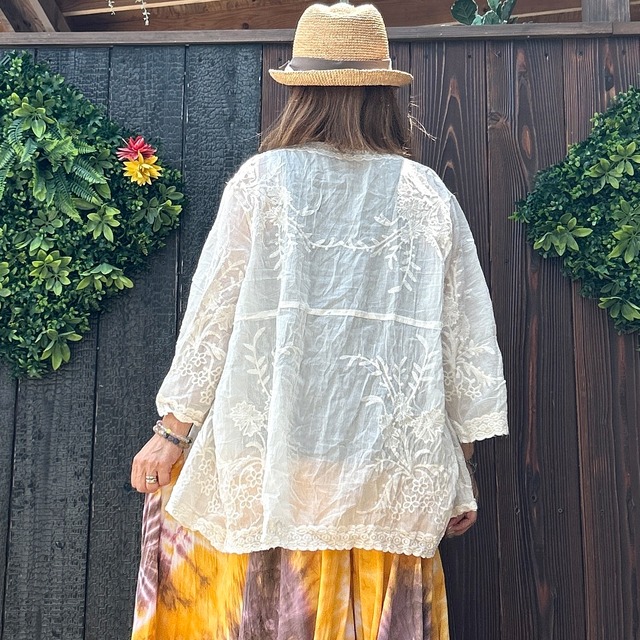 透かし編みゆったりカーディガン