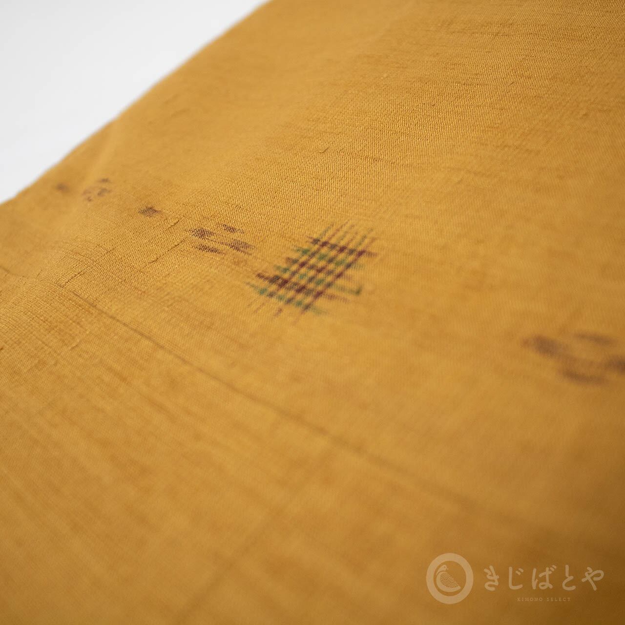 正絹紬 狐色の絣の小紋 袷 | きじばとや