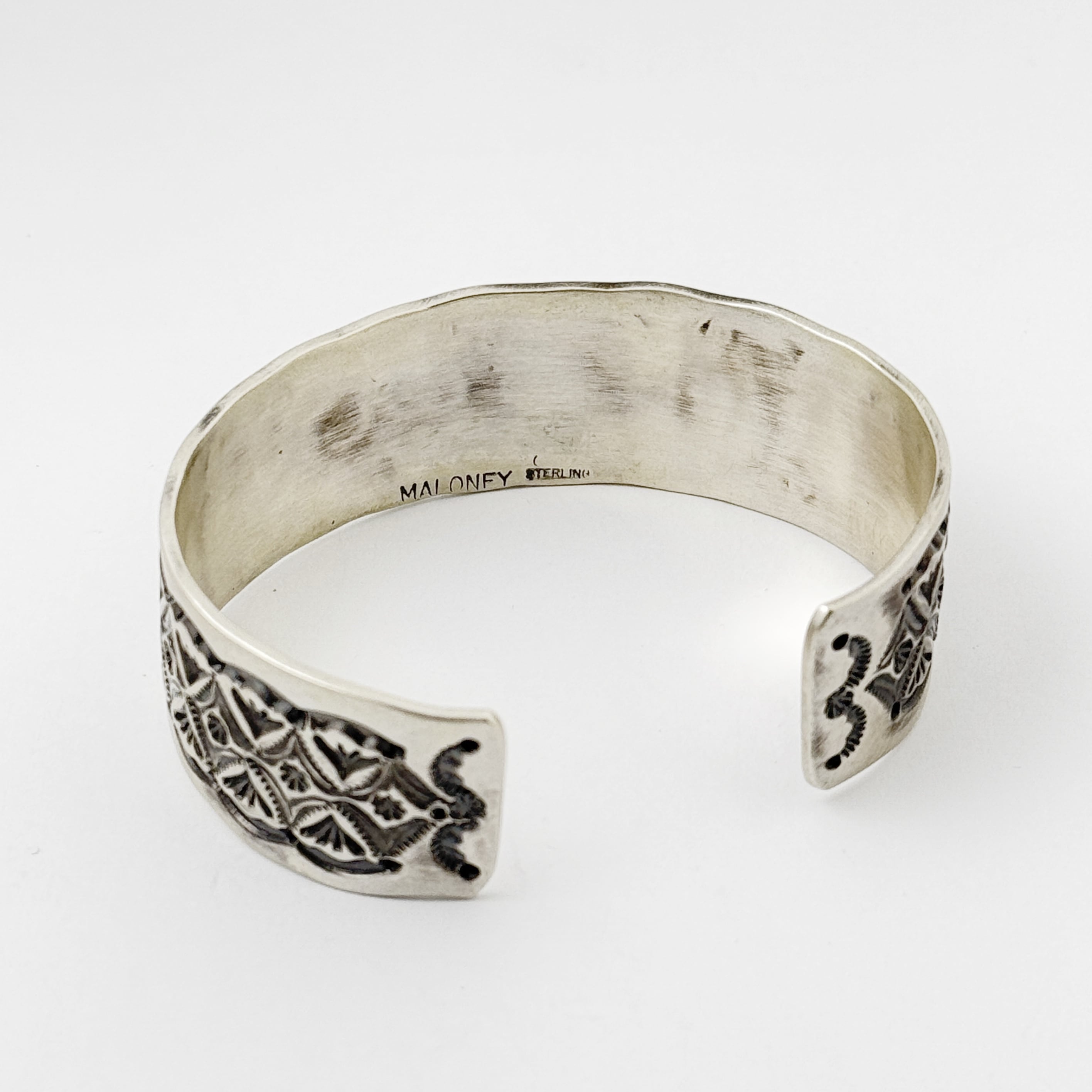 Leonard Maloney シルバー バングル Indian Jewelry 》スタンプワーク バングル Leonard Maloney作