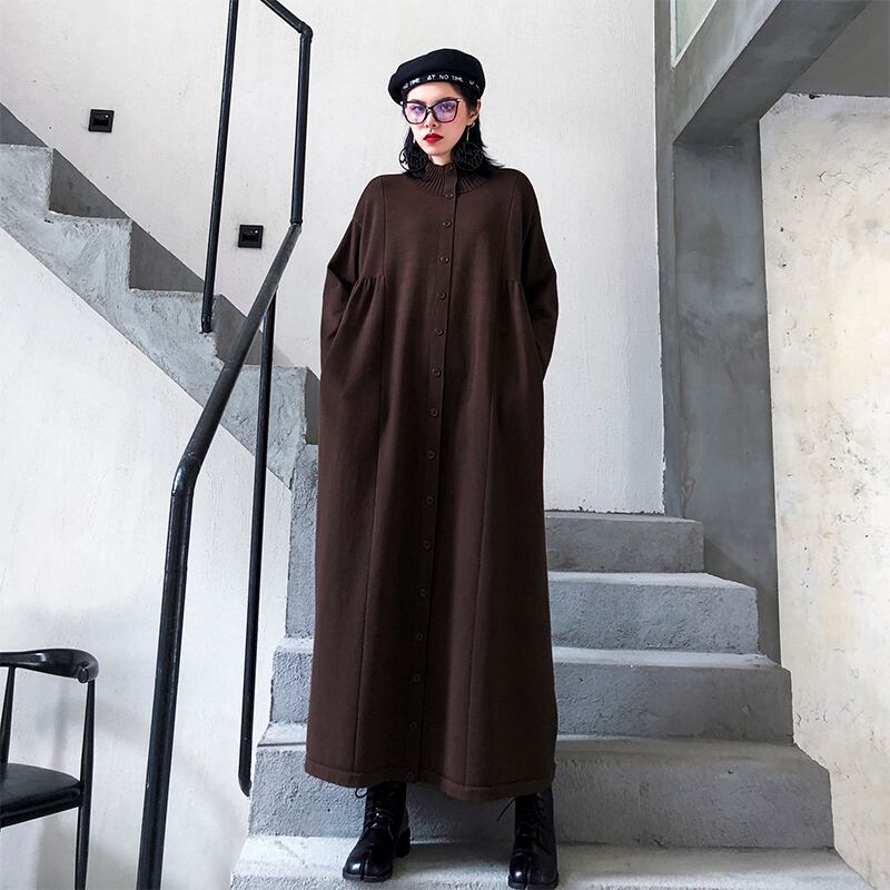 ニットドレス オータムウィンタールーズAラインロングセーター スカート 大きめサイズ 秋物 冬物 ラブタオタオダレンハウス17402616183