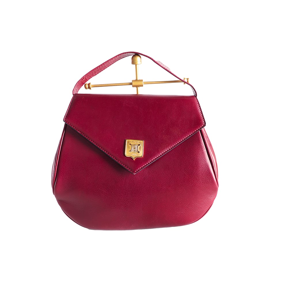Celine セリーヌ トリオンフ ショルダーバッグ レザー ボルドー 