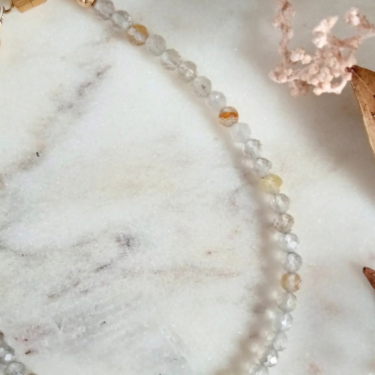 【ブラジル産】ルチルクォーツ ブレスレット|SUS304(ゴールド)日本製〈ギフトボックス付き〉