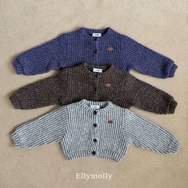 【取寄】elly molly｜muffin wool cardigan｜マフィンウールカーディガン｜5-19｜kids&jr｜25 winter