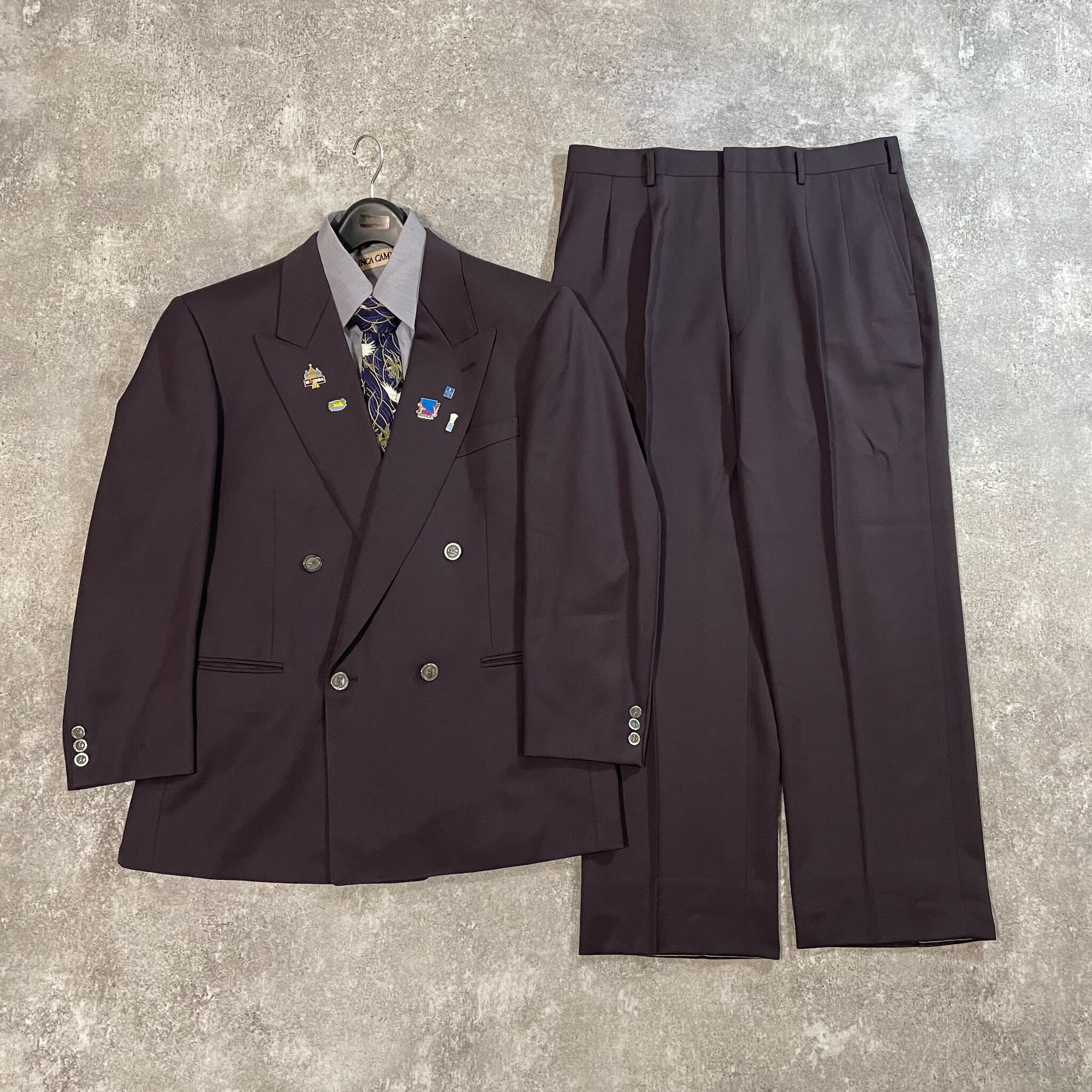 セットアップ ダブルスーツ 成人式 入学式 ピンズ vintage no.127