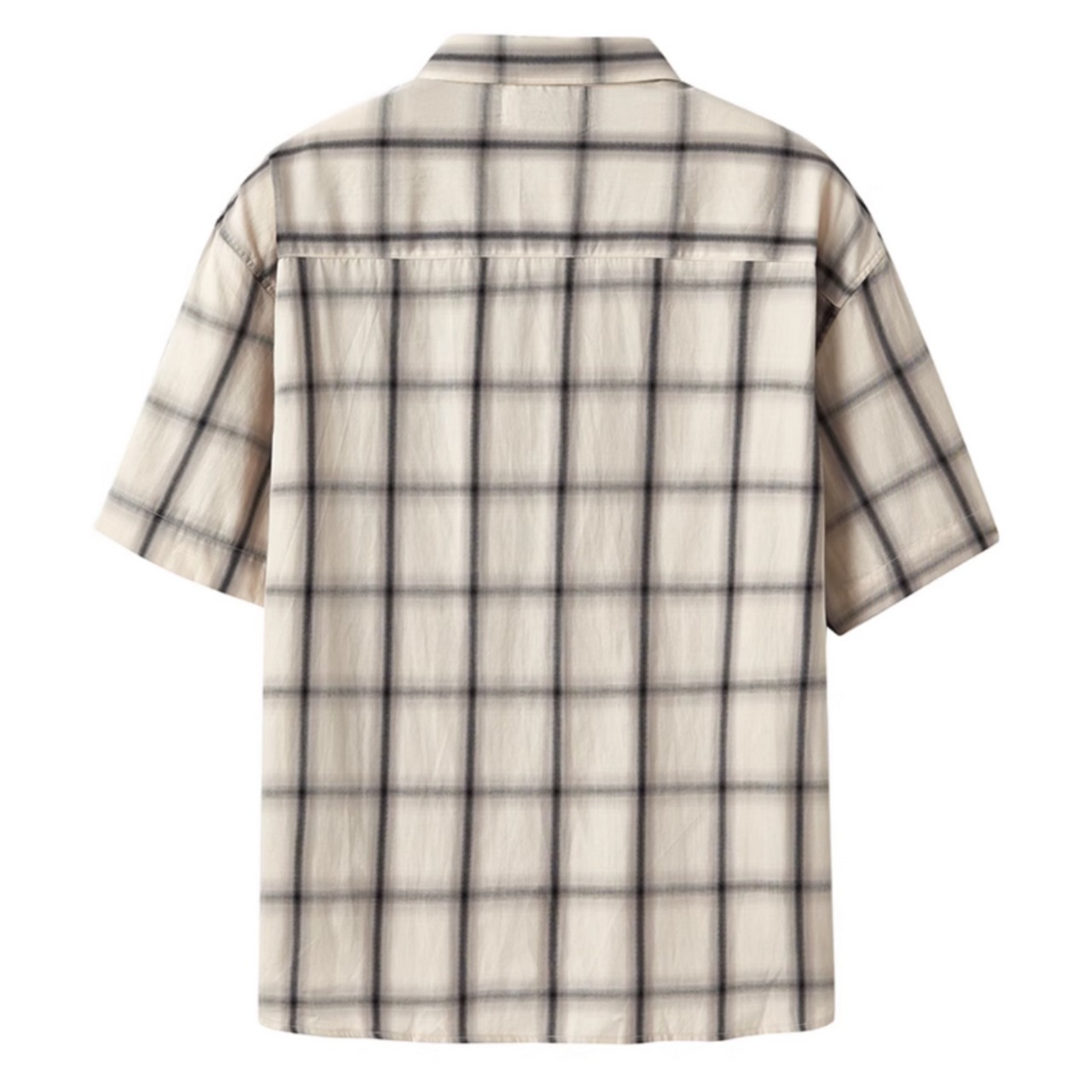 シャドーチェック柄半袖シャツ　0736