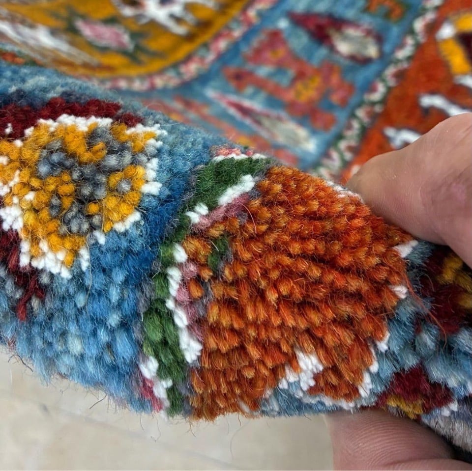 手織り ギャッベ 円形 本物 イラン産49cm チェアパッド玄関マット