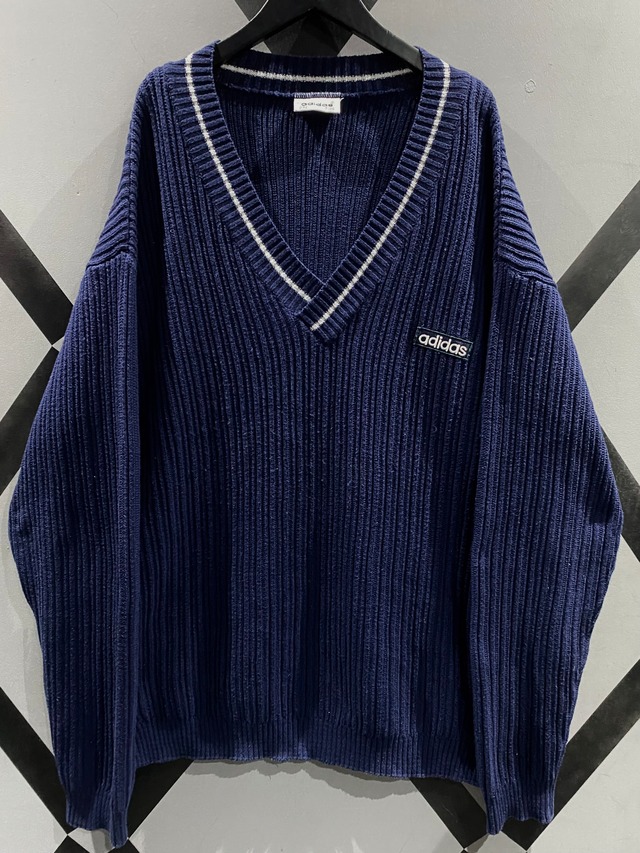 【X VINTAGE】"adidas" Vintage Loose Tilden Knit