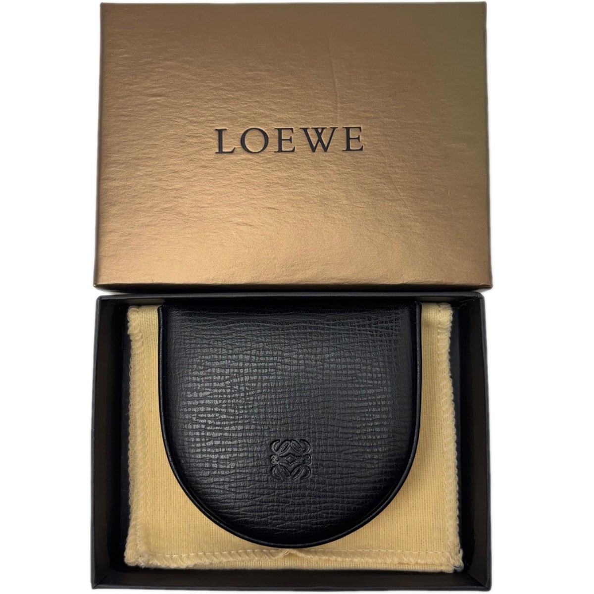 新品未使用 LOEWE ロエベ コインケース 馬蹄型 ブラウン 金具ロゴ 財布 