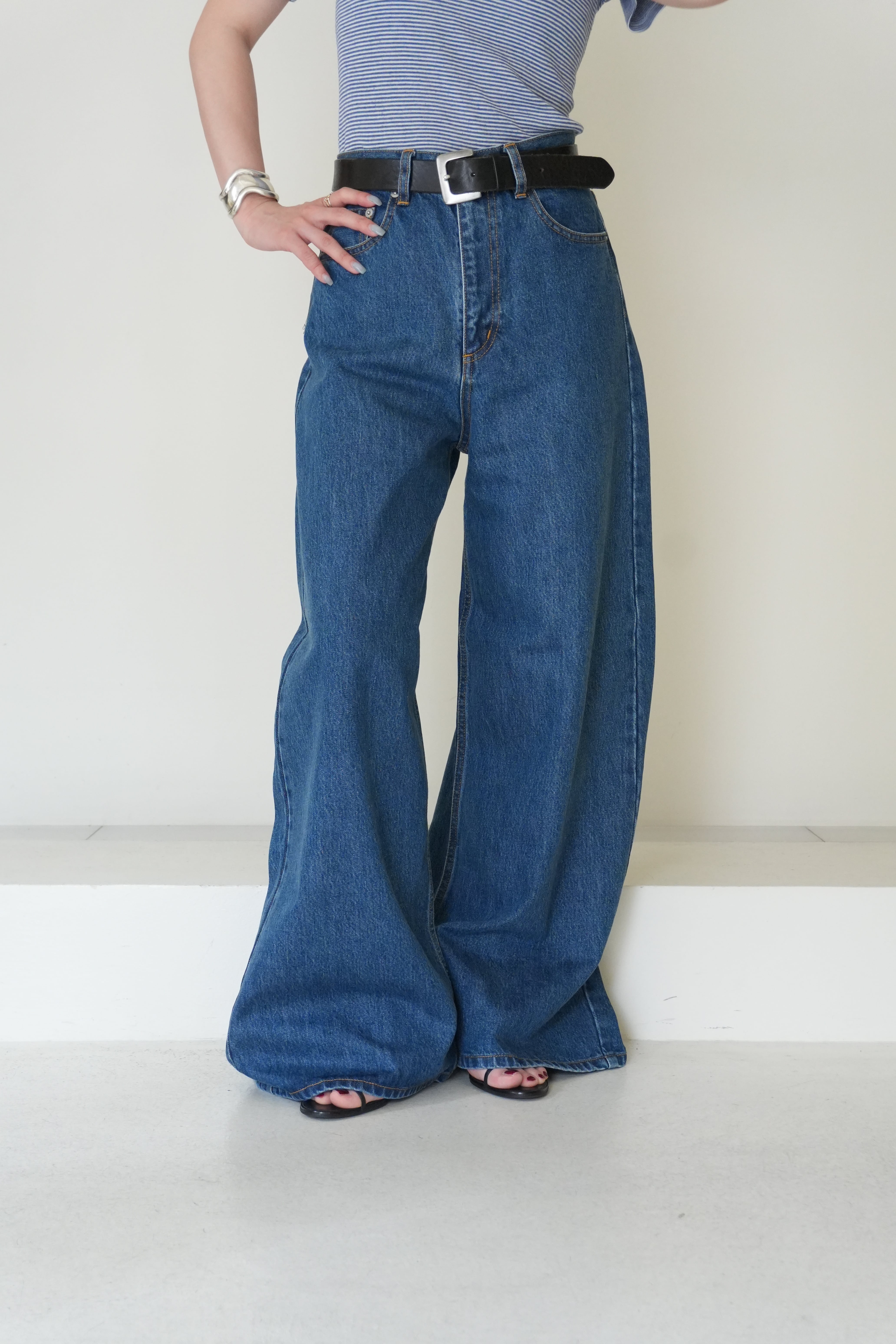 【 determ; 】Collagen Baggy Denim Pants