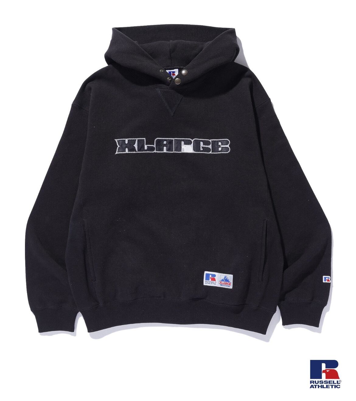 XLARGE×RUSSELL ATHLETIC パーカー ブラック L XLARGE×RUSSELL ATHLETIC PULLOVER HOODED SWEATSHIRT | バイシクル