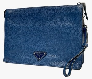 プラダ バッグ クラッチ セカンドバッグ クラッチバッグ 型押し レザー PRADA メンズ ストラップ付 【中古】0709p0101