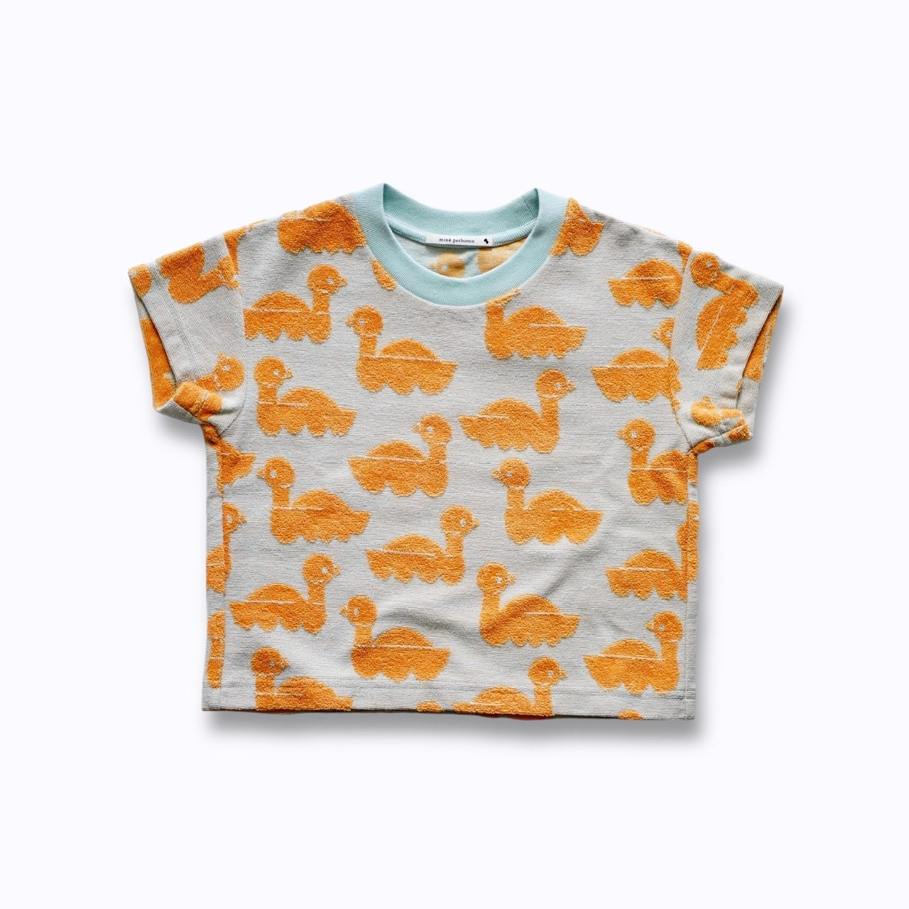 〈 mina perhonen 24SS 〉 sea birds / Tシャツ / ACS8372P / orange / 90〜100