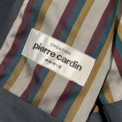 pierre cardin ピエールカルダン 裏地ストライプ トレンチコート 150~160/グレー系 レディース ビンテージ