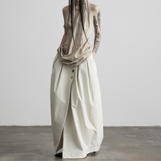 Twisted waist volume skirt C1549