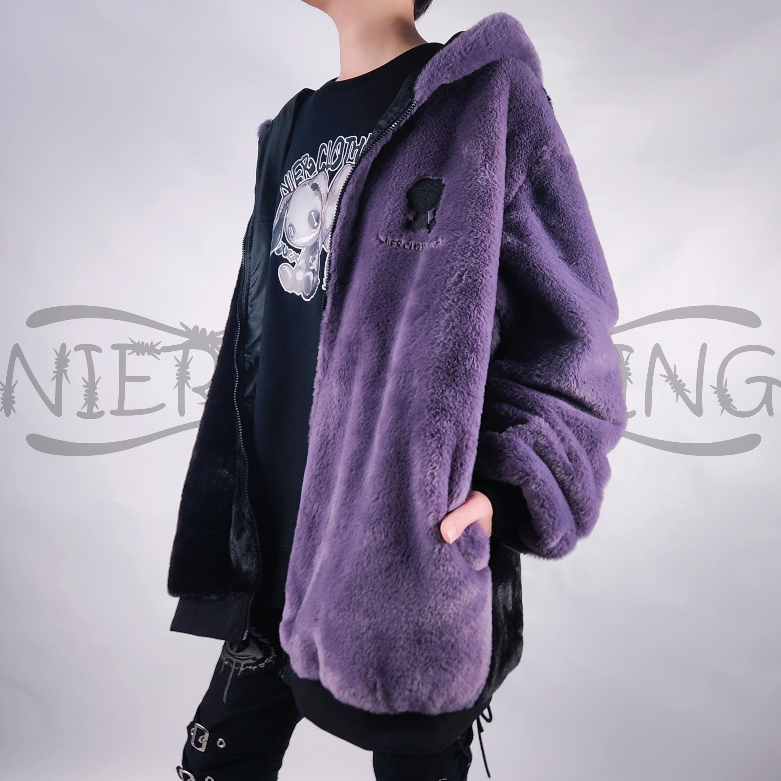 ふわもこTWO-TONE ZIP OUTER