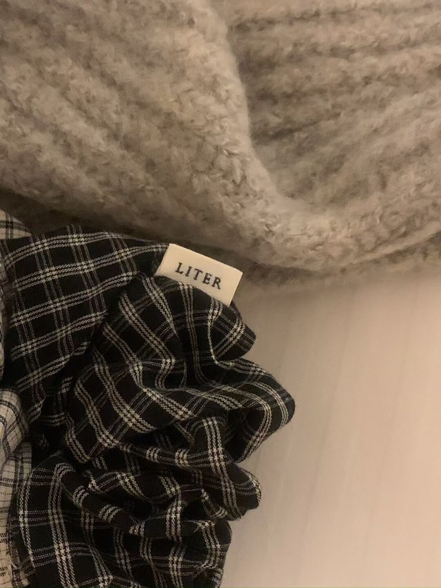 (予約) LITER / Mini check scrunchie 2color