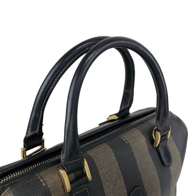 FENDI フェンディ ぺカン ショルダーバッグ ブラウン FFロゴ PVC ボストン 2WAY vintage ヴィンテージ オールド 3vuaud