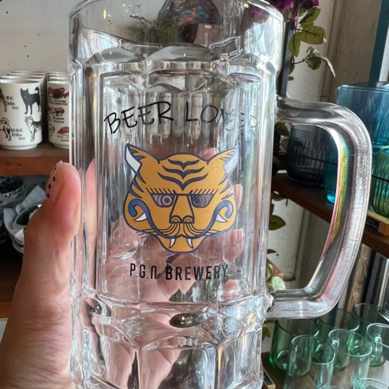 BEER LOVER mug  yellow tiger / ビアーラバーマグ ビアマグ マグカップ ジョッキ ビール ハイボール お酒 グラス 虎 アニマル ギフト プレゼント