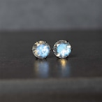 レインボームーンストーン・ピアス 6mm(1ペア) No.2