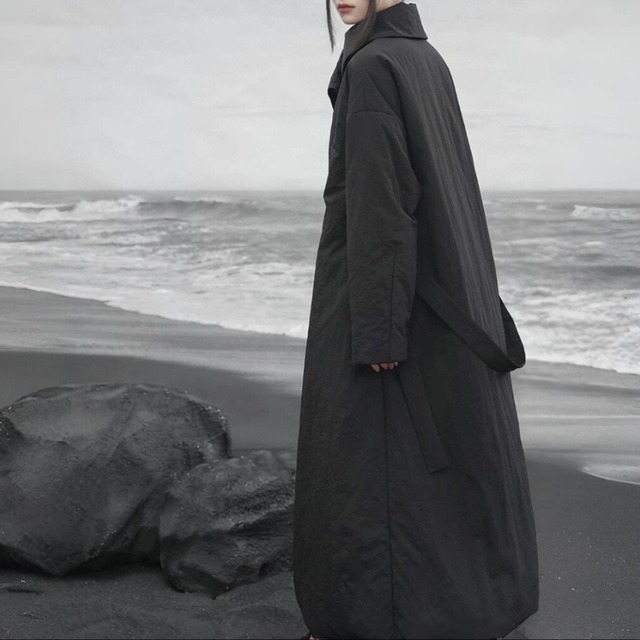 Structured asymmetric collar coat C1381