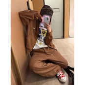 ストリート  スエード セットアップ パンツ P377