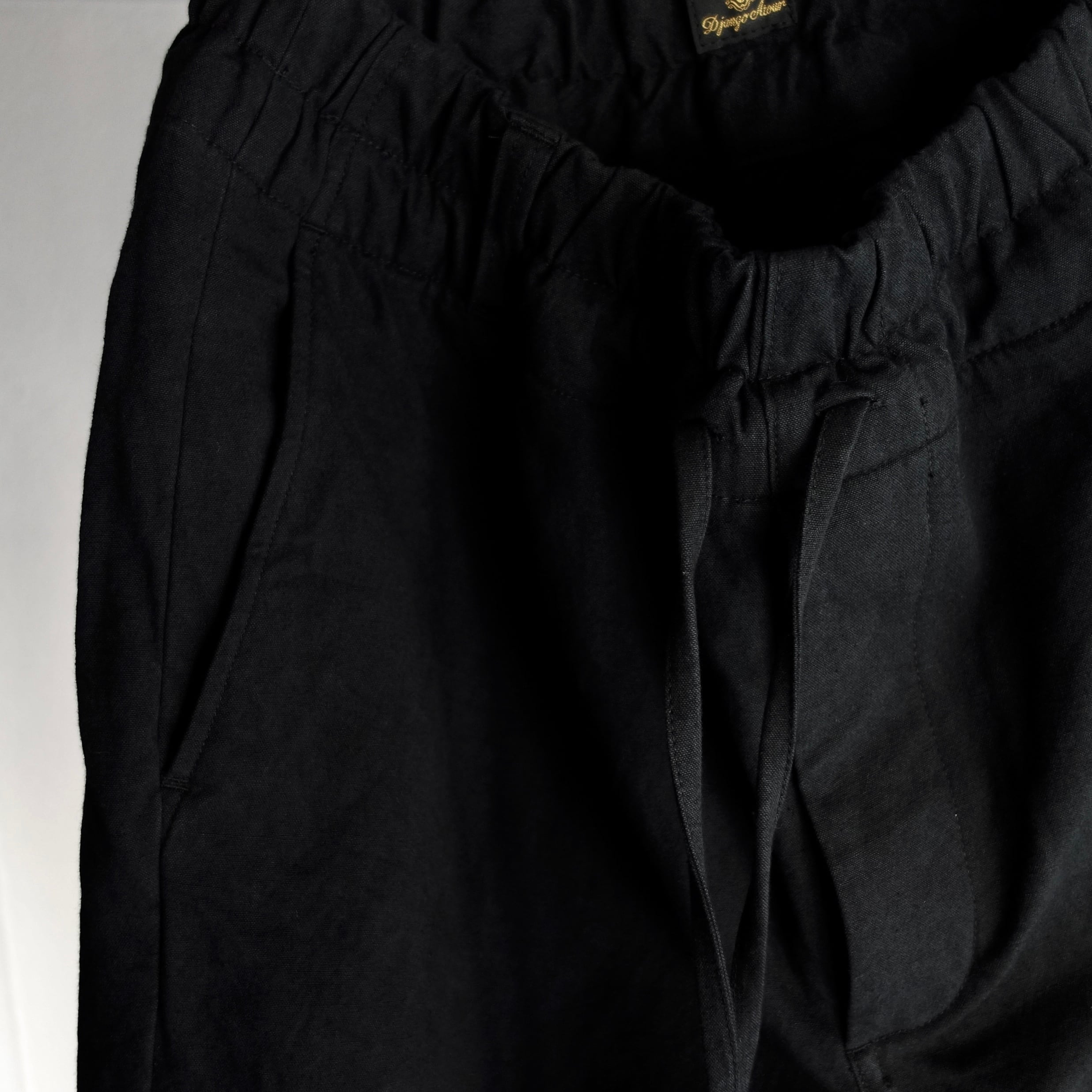 classic jardinier cottonlinen pants / black