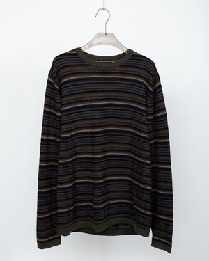 "Eddie Bauer" mulch stripe high gauge knit sweater