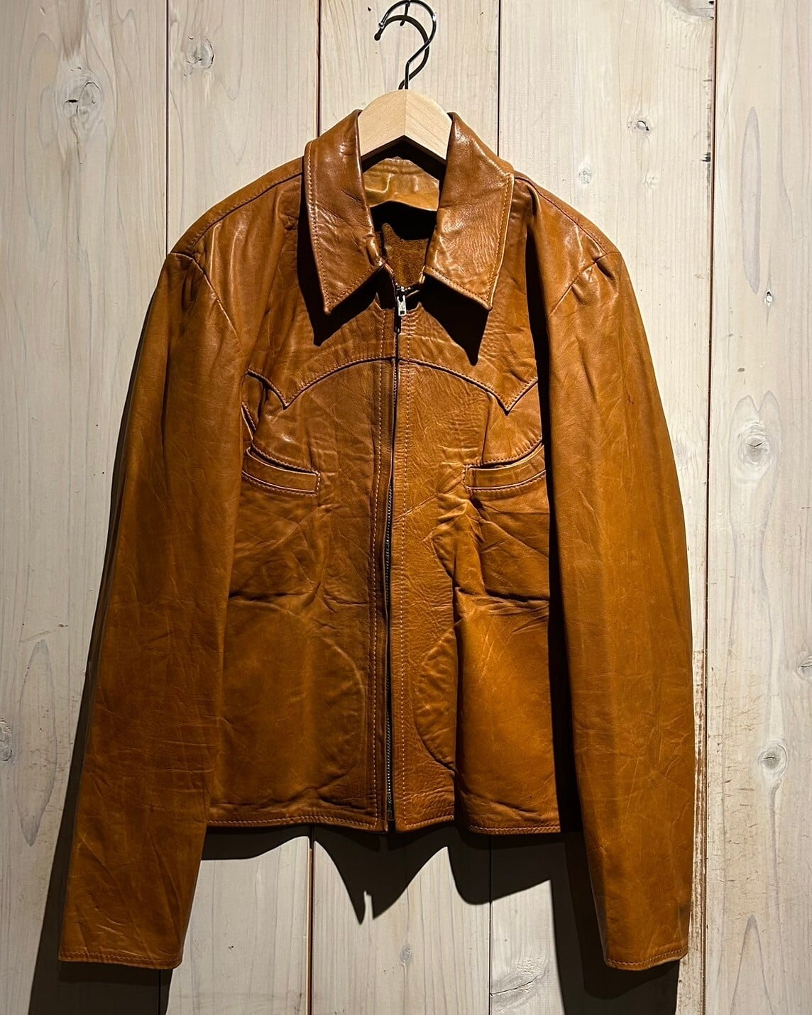 70s NATURAL Comfort レザージャケット 70s VINTAGE ナチュラル