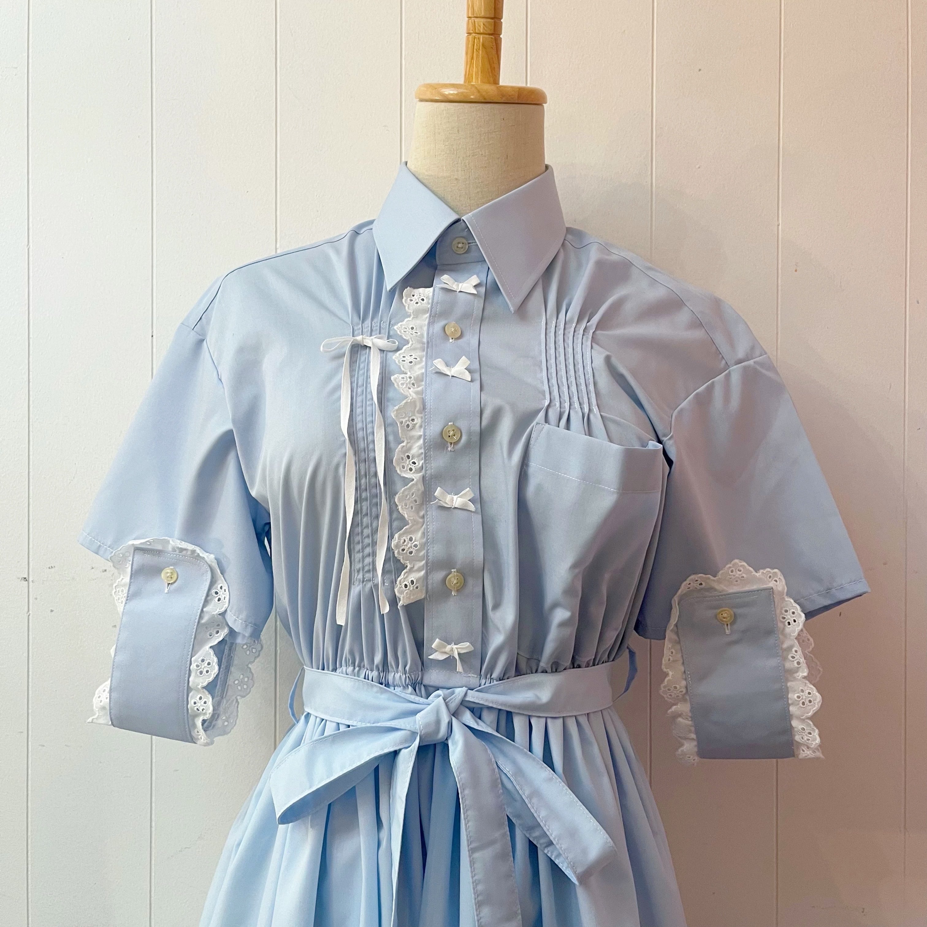 remake : pintuck stripe asymmetry shirt one-piece