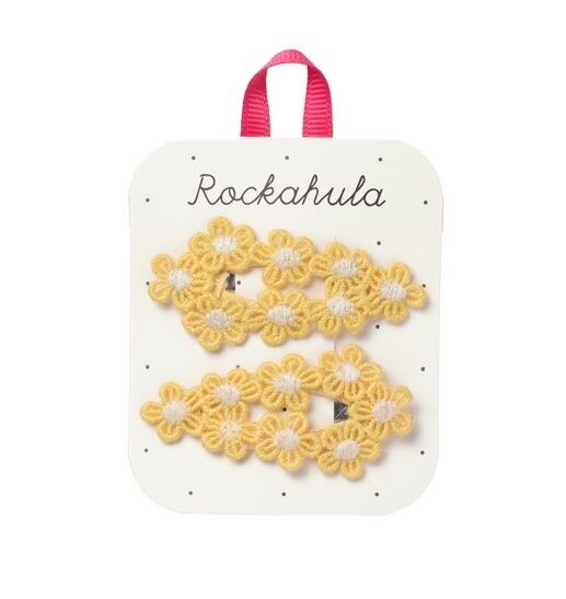 H1548Y:Crochet Flower Clips-YELLOW