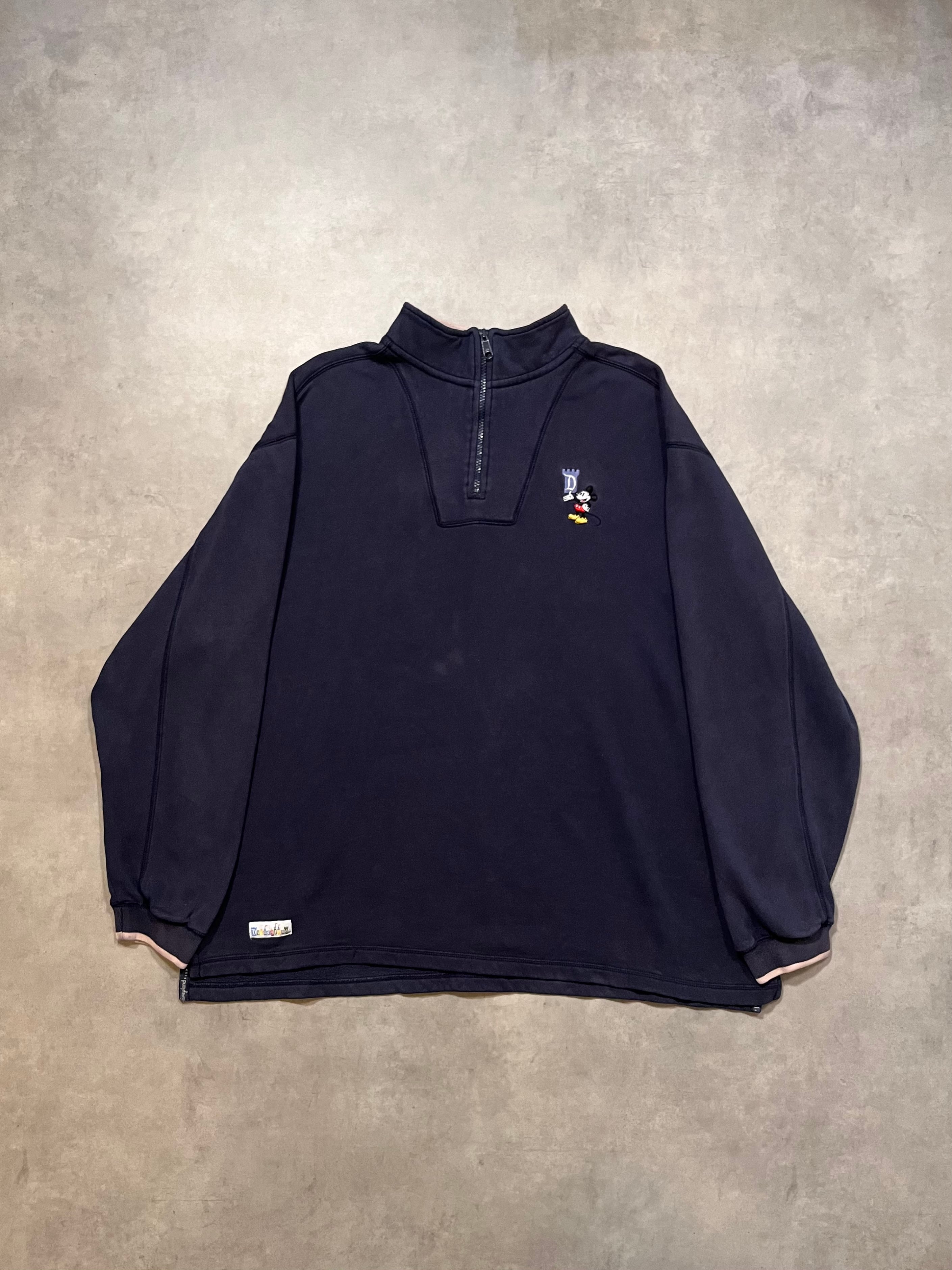 00's “Disney” Half Zip Sweat Shirt | RENGA CLOTHING STORE