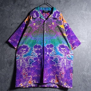 Multicolor Rose & Skull Design Shirt