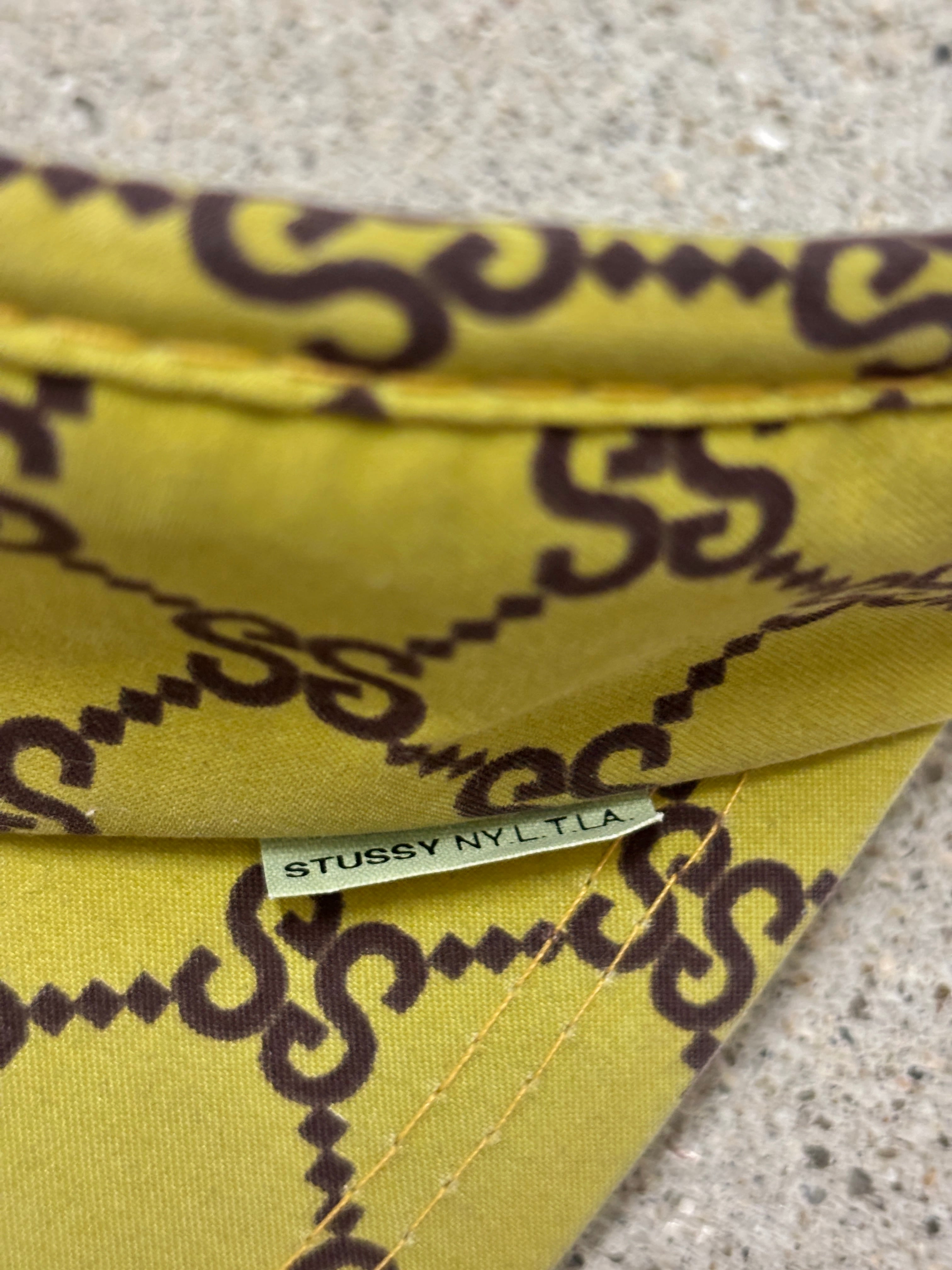90s OLD STUSSY/Monogram Sun Visor/紺タグ/Free/モノグラム柄