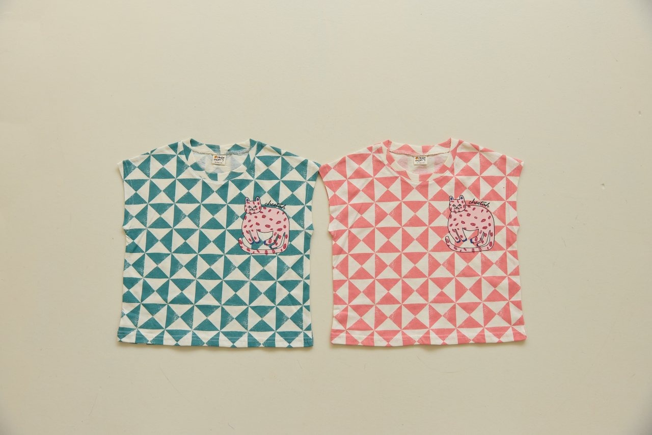 [Orangemom] Hat / Cap / Ike Cat Tee Shirt / [오렌지맘] 모자이크고양이티셔츠