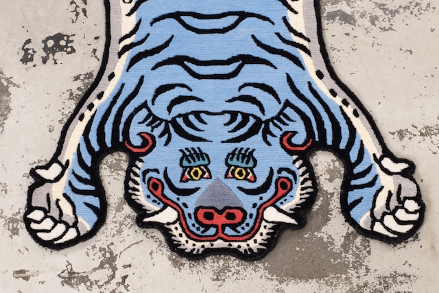 Tibetan Tiger Rug 《Sサイズ•ウール・オリジナル1•ブルー411》チベタンタイガーラグ