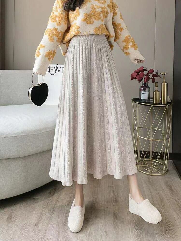 リブニットスカート