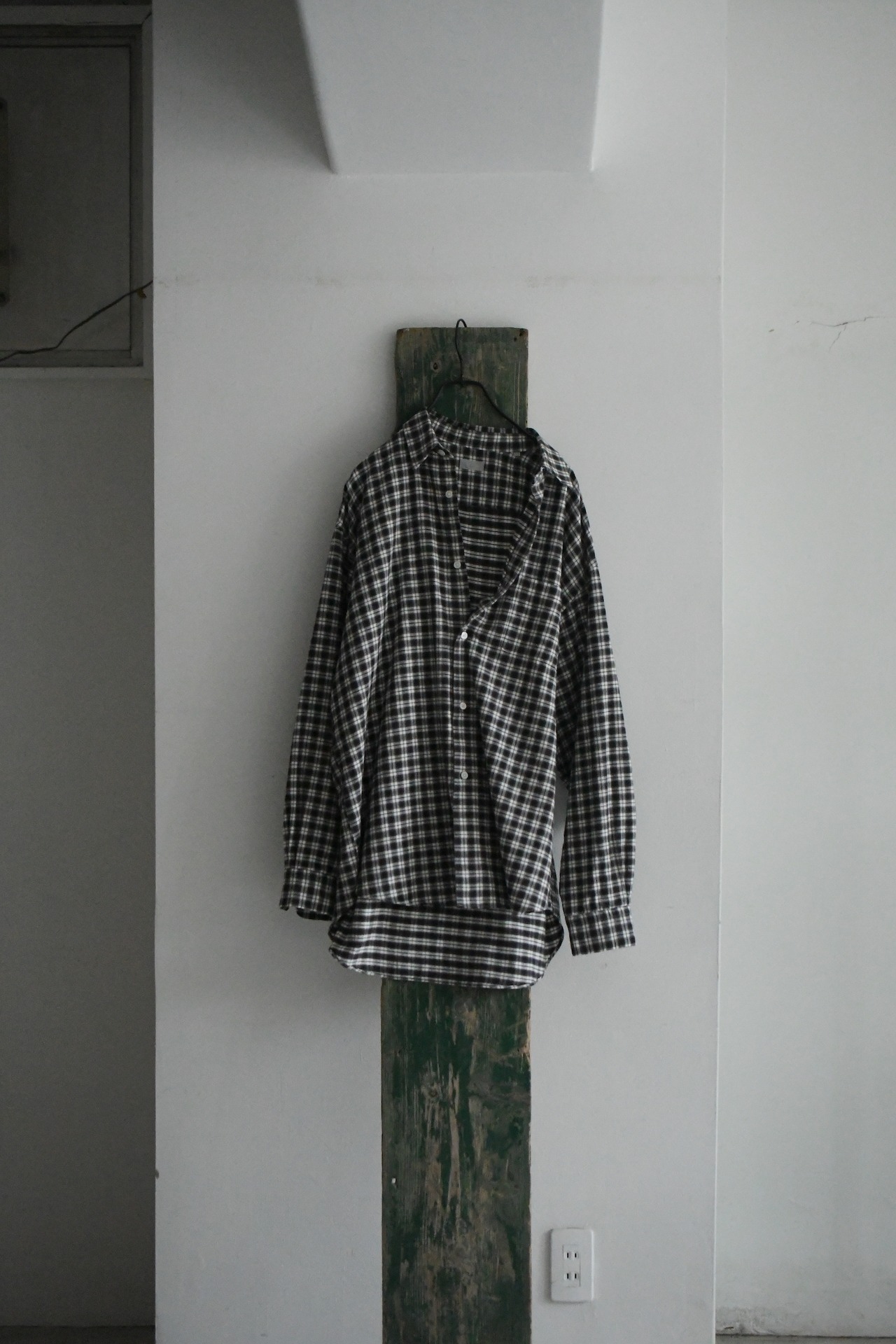 BAUTH / COTTON SILK CHECK SHIRTS (CHARCOAL CHECK)