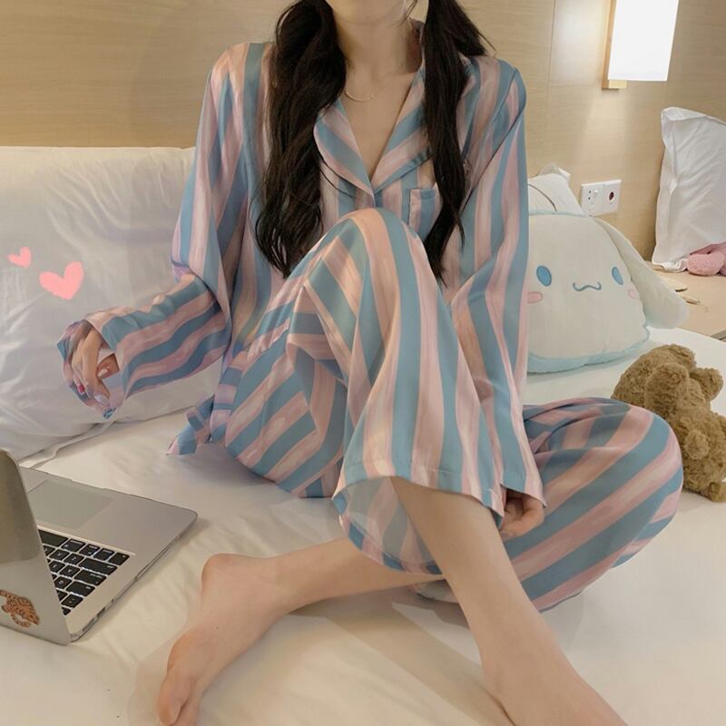 ストライプスプリングオータムセット スタイル ロング 春物 秋物 試着室43125992954